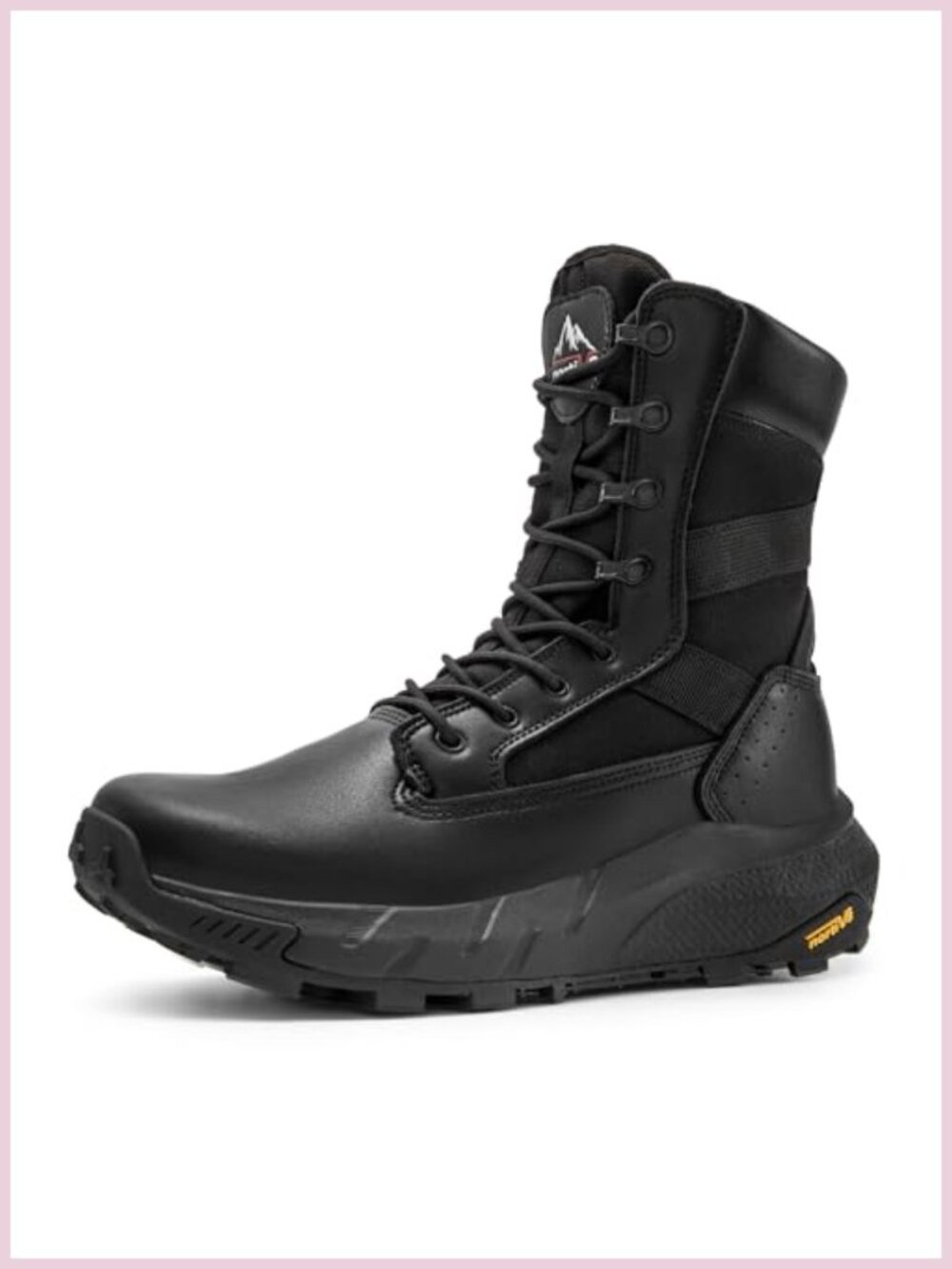 NORTIV 8 Men's Tactical Military Work Boots Genuine Leather Lightweight